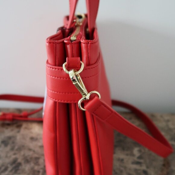 LOVE MOSCHINO BORSA PU ROSSO SATCHEL BAG - Picture 9 of 15